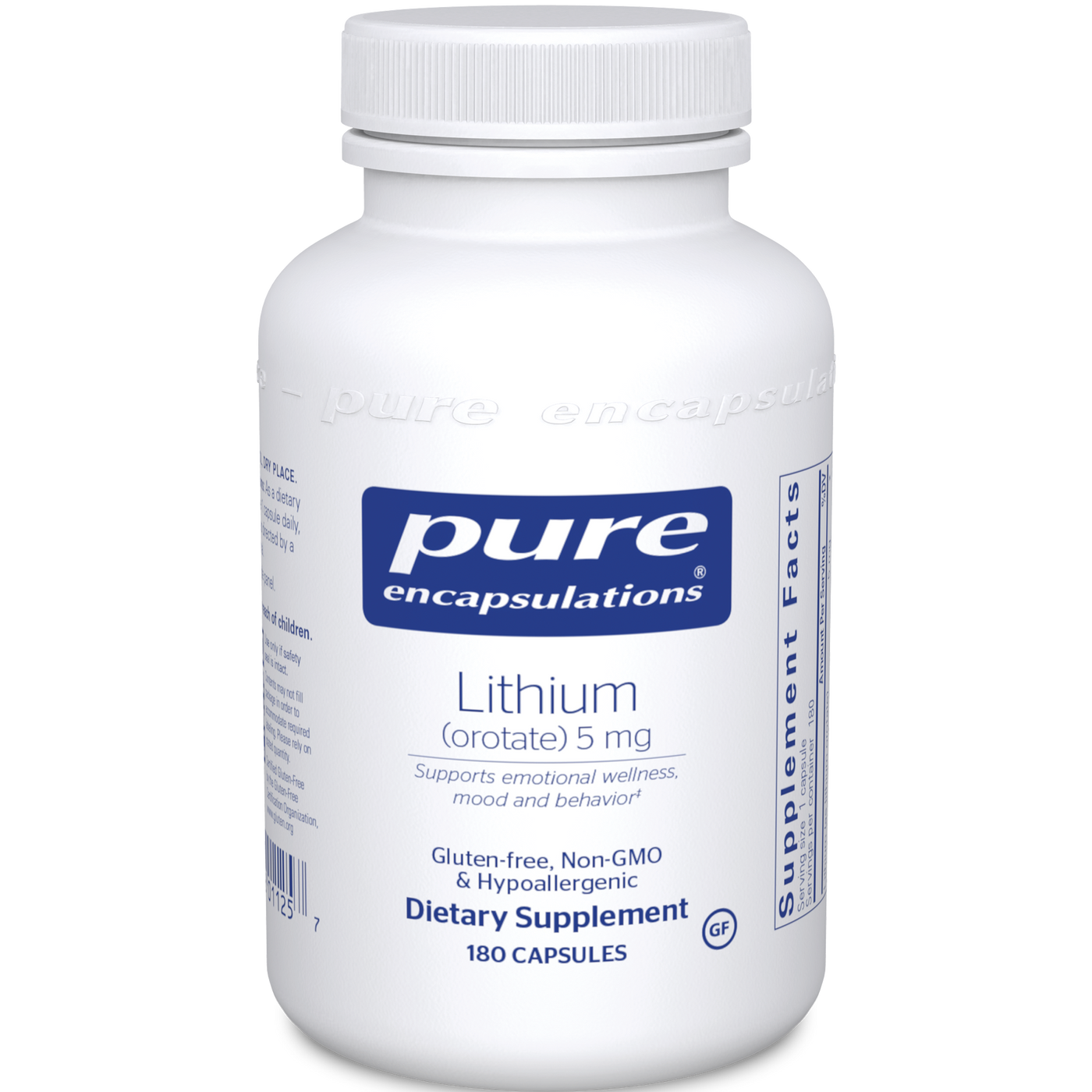 Lithium (orotate) 5 mg 180 vcaps Curated Wellness