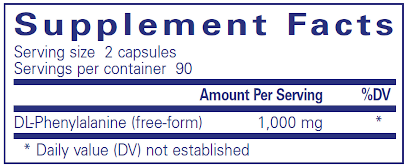 DL-Phenylalanine 500 mg 180 vcaps Curated Wellness