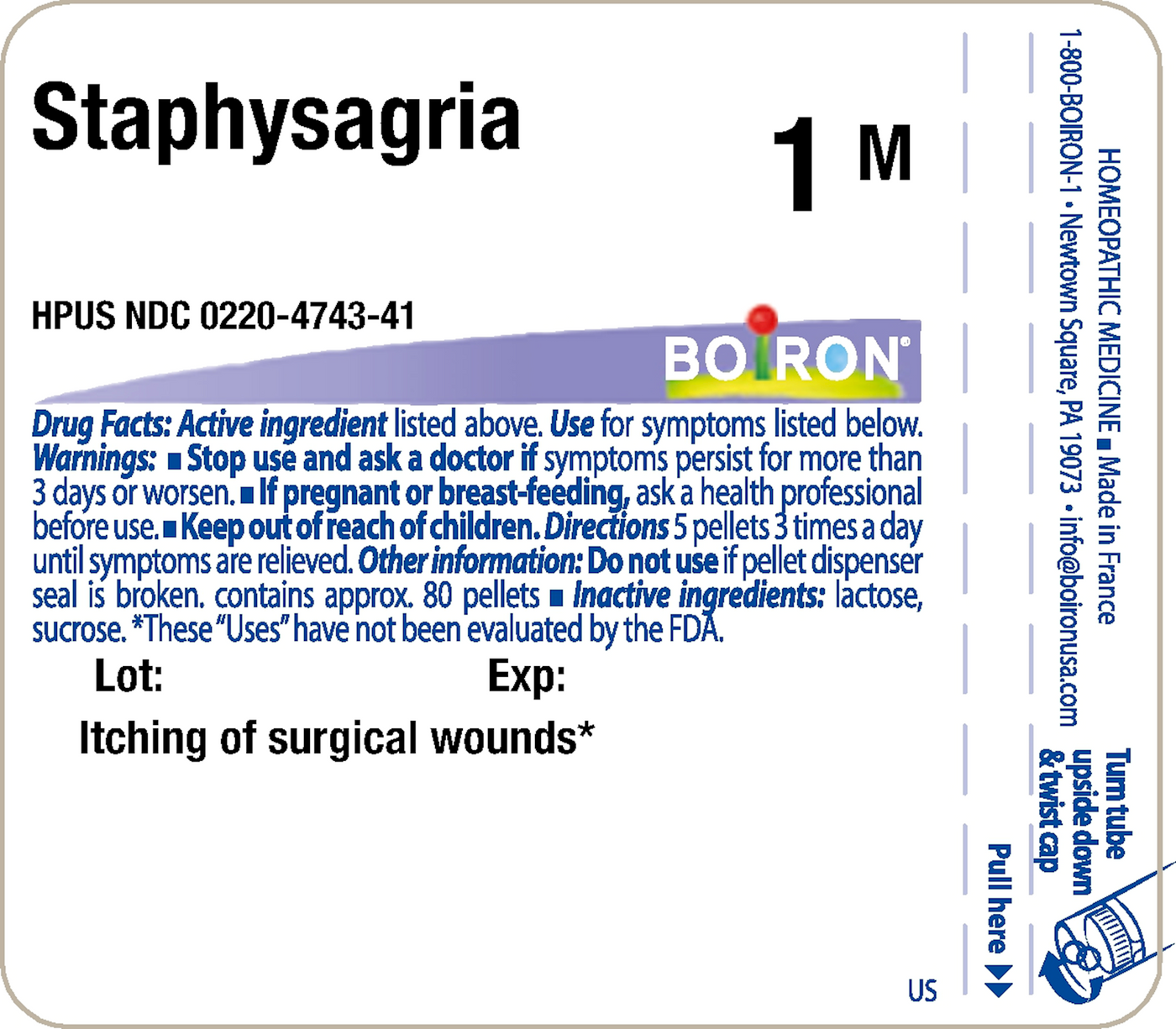 Staphysagria 1M 80 plts Curated Wellness