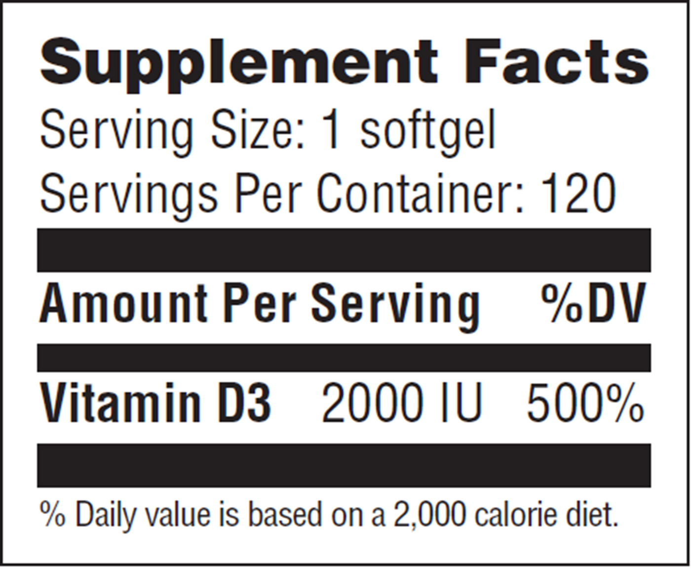 Vitamin D3 2000 IU  Curated Wellness