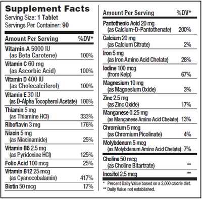 Junior Multi-Vitamin 90 tabs Curated Wellness