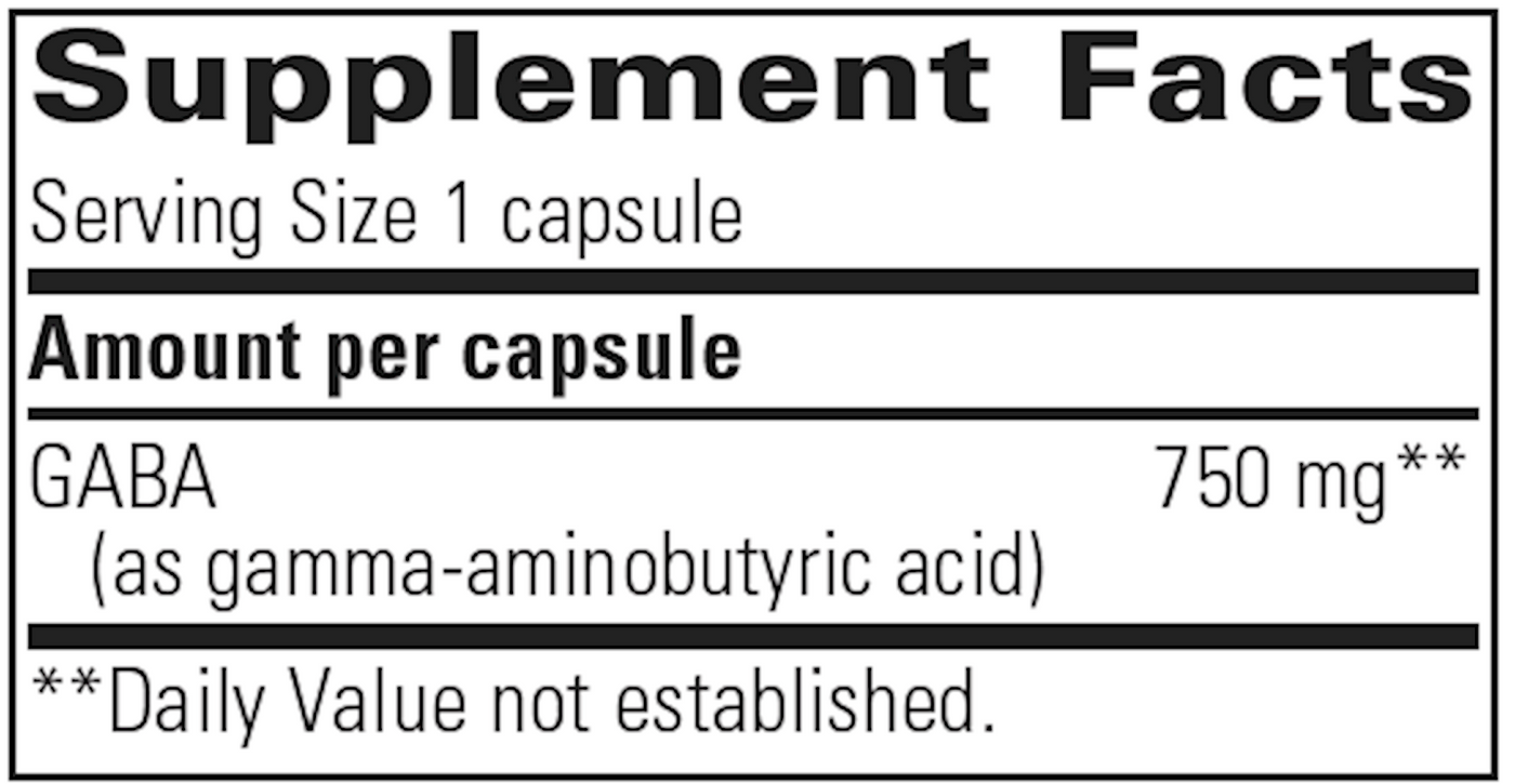GABA 750 mg 60 caps Curated Wellness