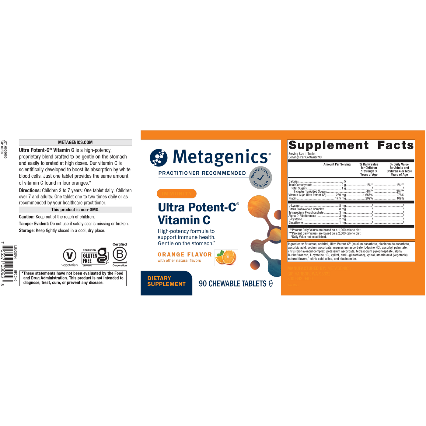 Ultra Potent-C® Vitamin C Chewable 90t Curated Wellness