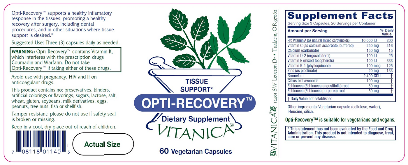 Opti-Recovery 60 caps Curated Wellness