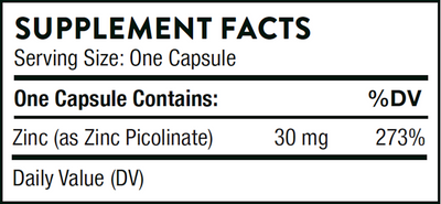 Zinc Picolinate 30 mg  Curated Wellness