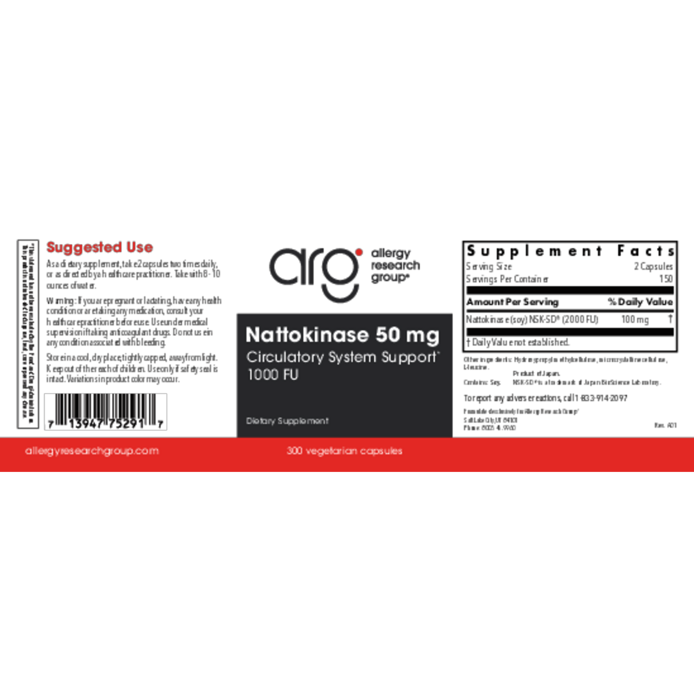 Nattokinase 50 mg NSK-SD  Curated Wellness