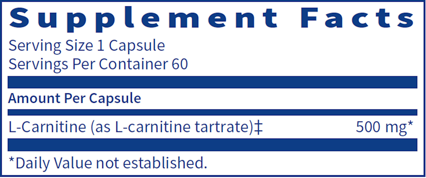L-Carnitine Tartrate 60 caps Curated Wellness