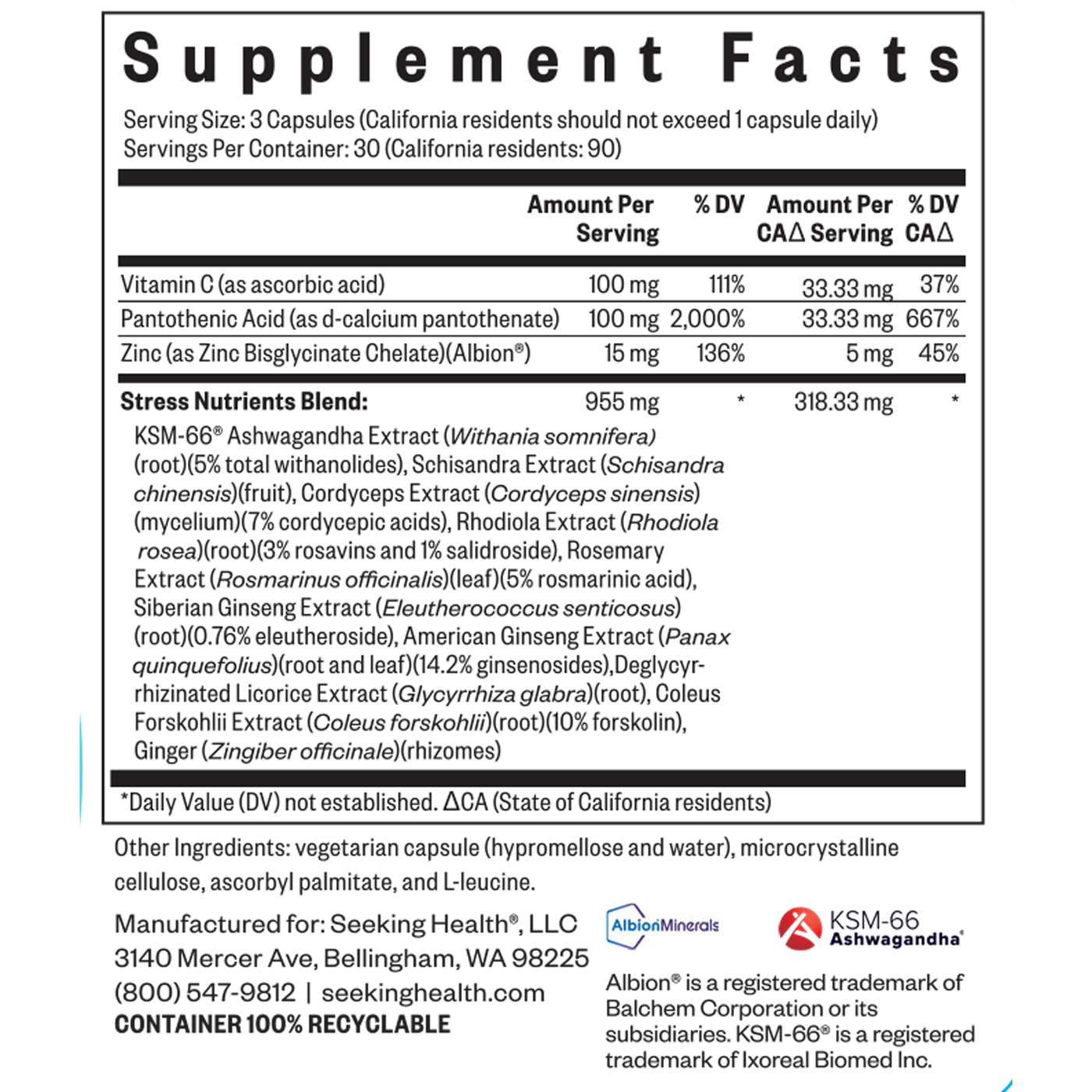 Stress Nutrients  Curated Wellness