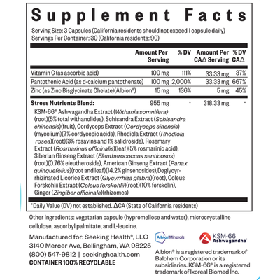 Stress Nutrients  Curated Wellness