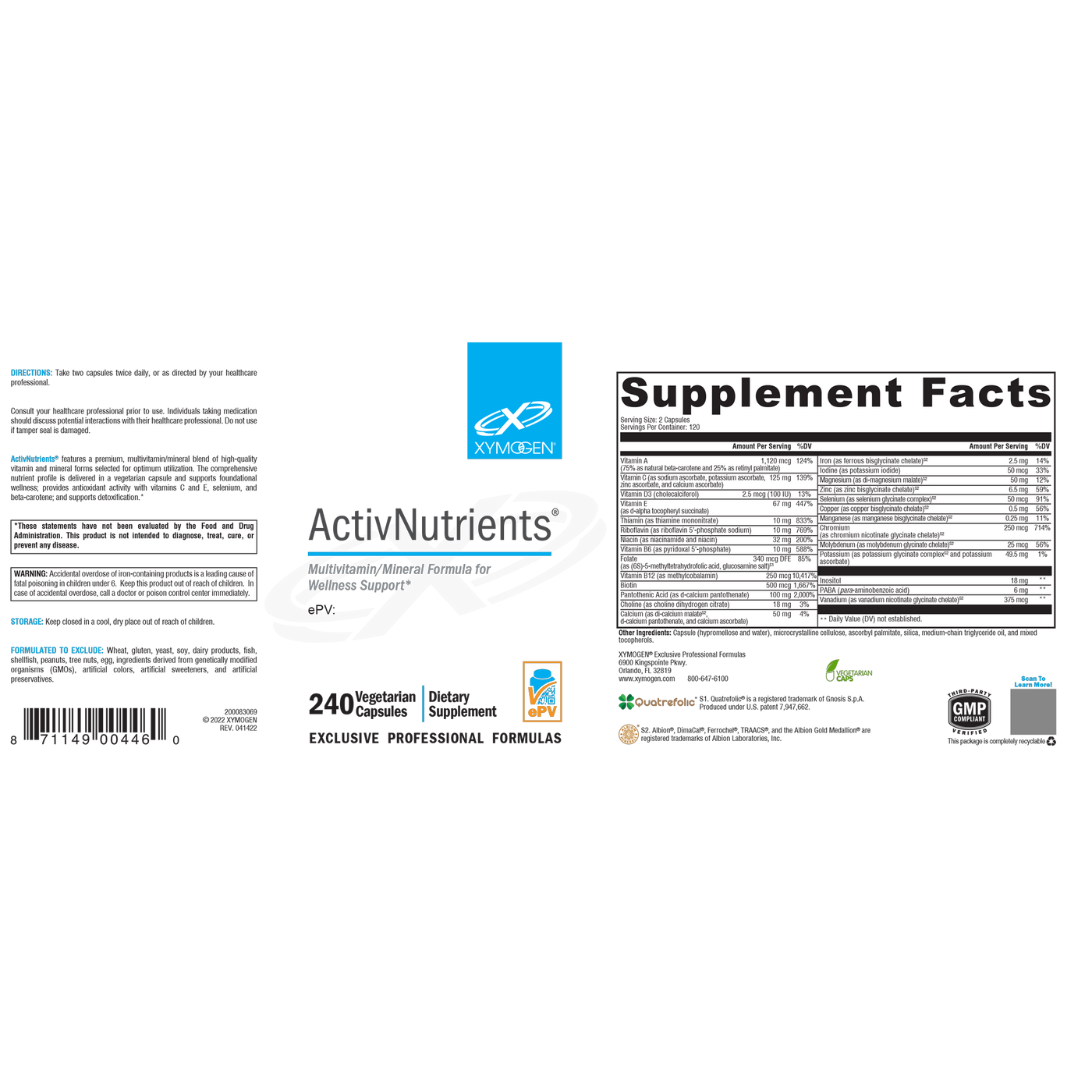 ActivNutrients 240c Curated Wellness