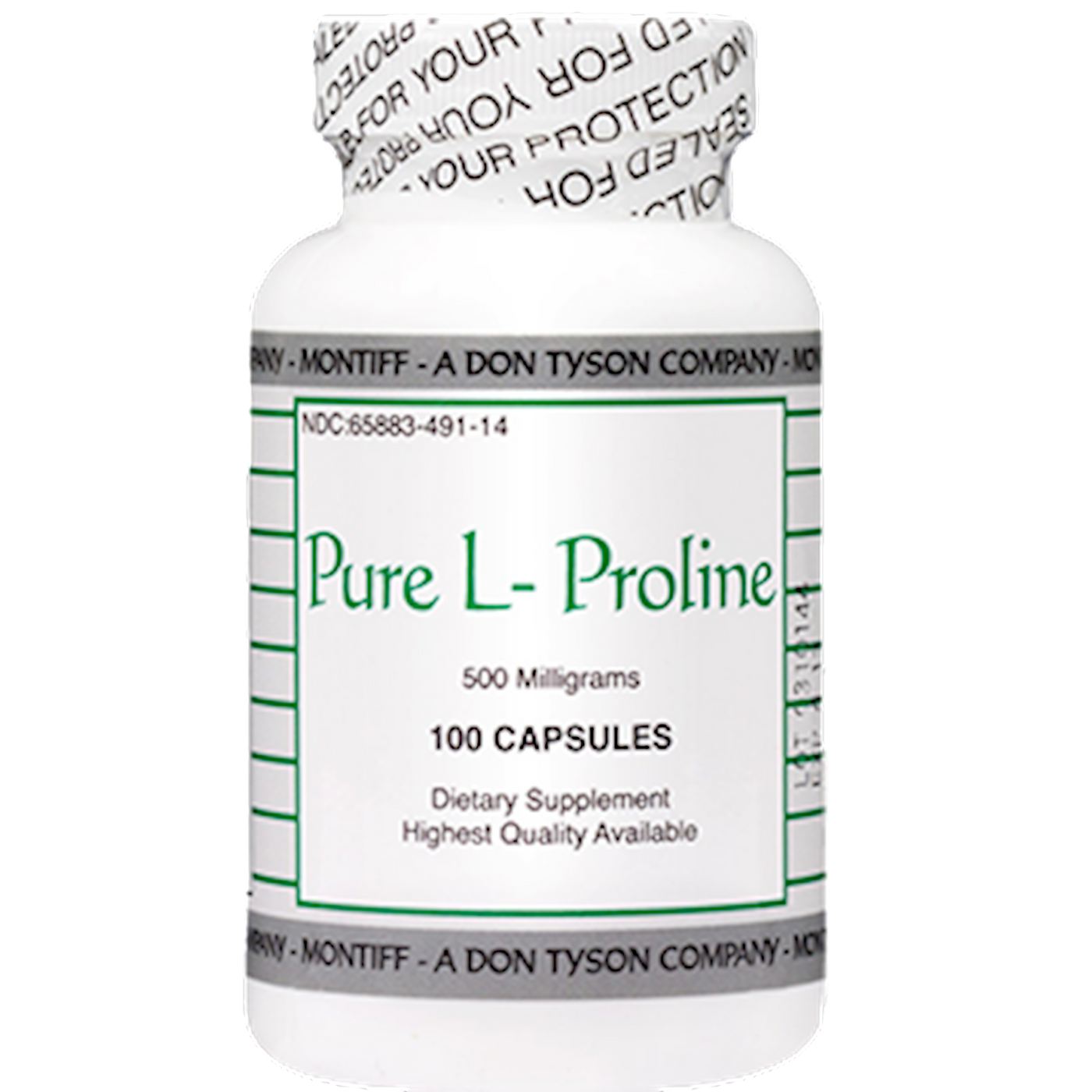 Pure L-Proline 500 mg  Curated Wellness