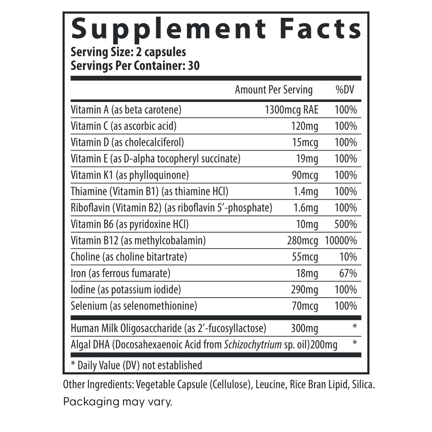 Postnatal Multi Essentials plus DHA c Curated Wellness