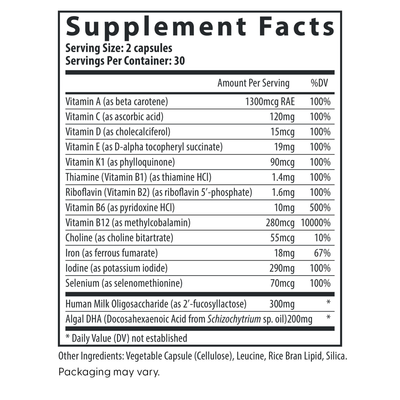 Postnatal Multi Essentials plus DHA c Curated Wellness