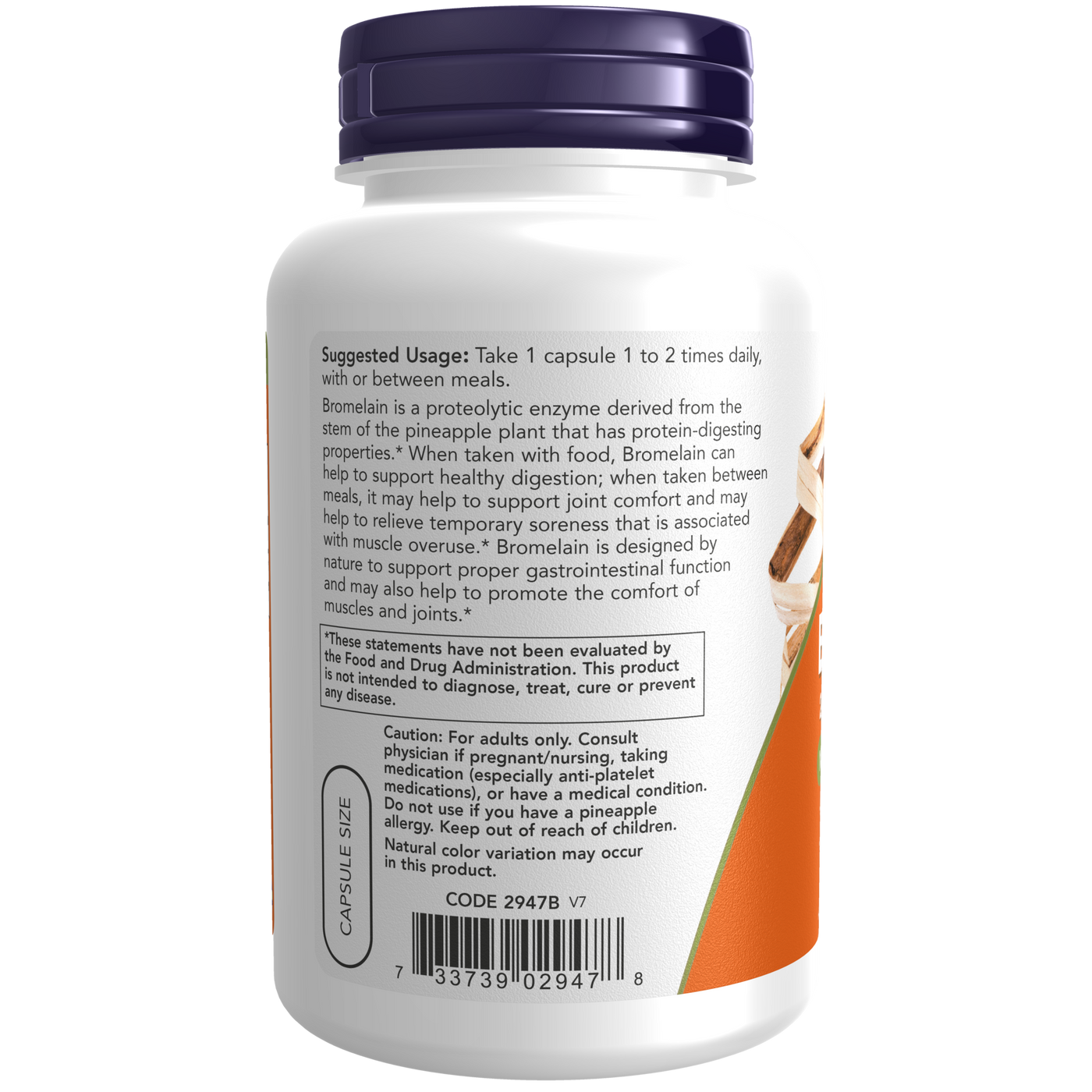 Bromelain 2400 GDU/g 500 mg 120 vcaps Curated Wellness