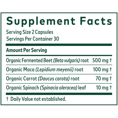 Fermented Beet & Maca 60 caps Curated Wellness