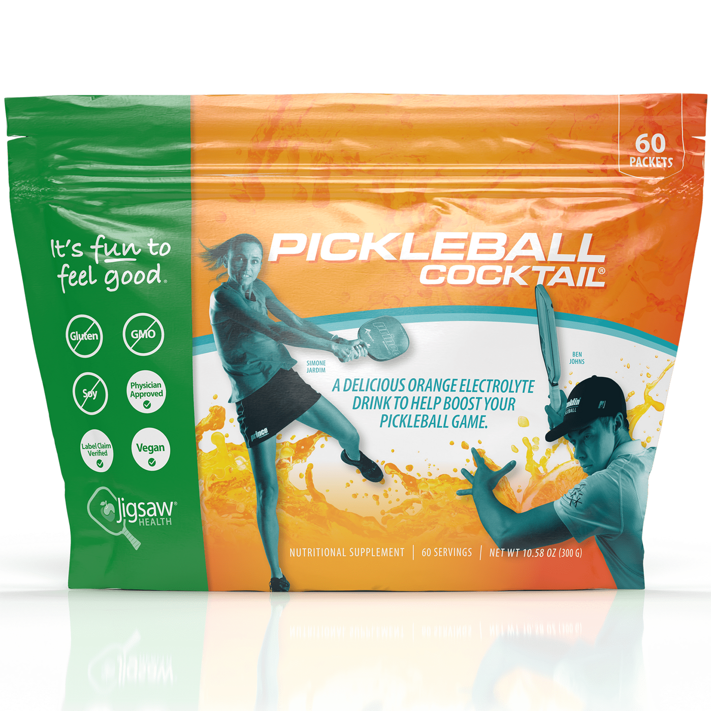 Pickleball Cocktail Pouch Orange 60pk Curated Wellness