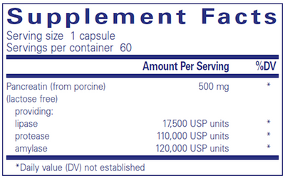 Pancreatic Enzyme Formula 60 vcaps Curated Wellness