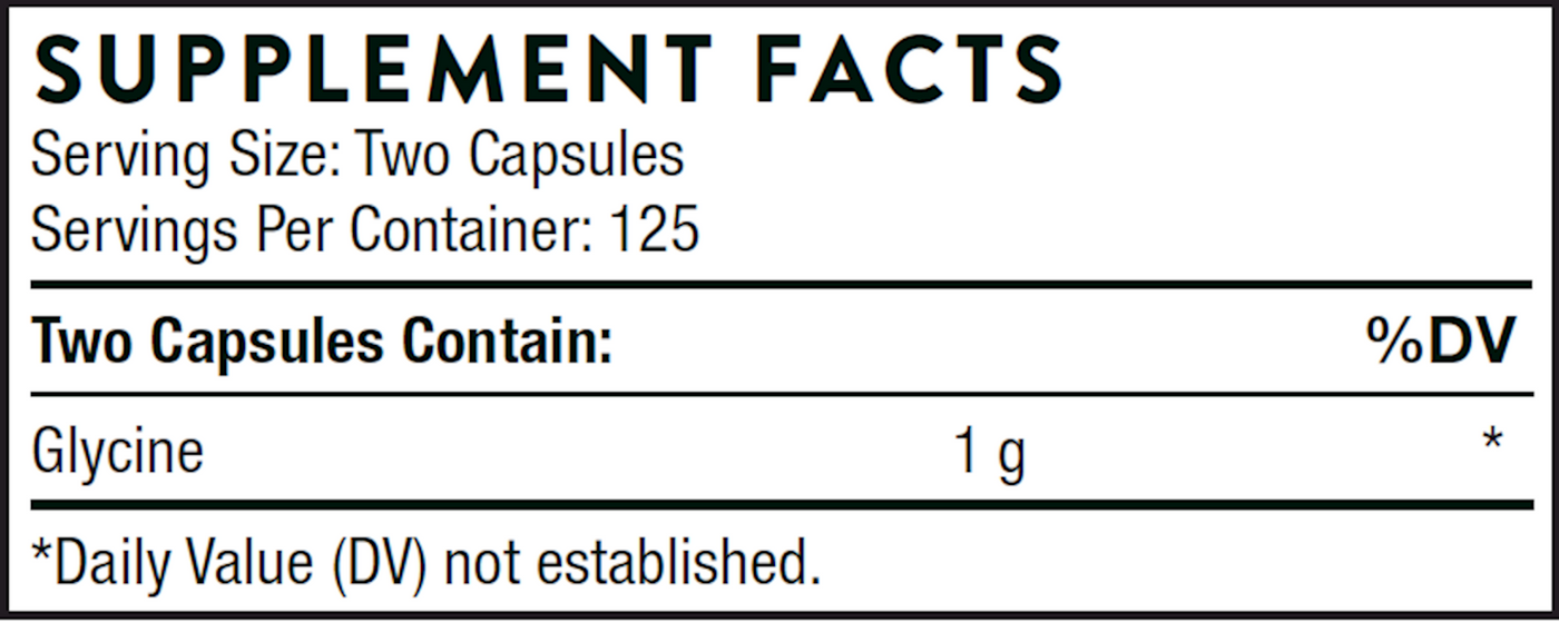 Glycine 250 caps Curated Wellness