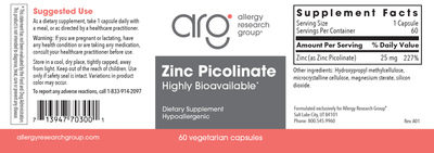 Zinc Picolinate 25 mg  Curated Wellness