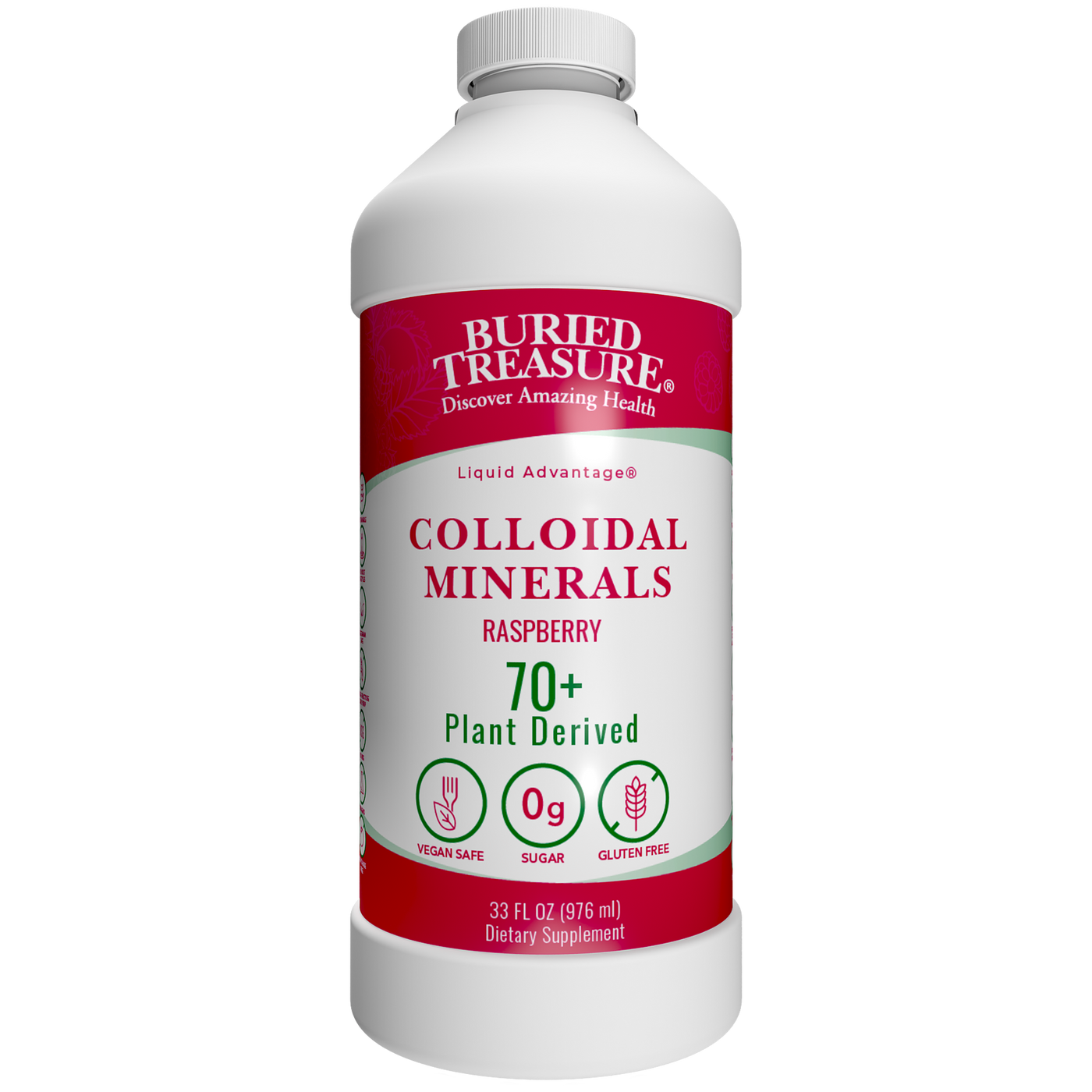 Raspberry Colloidal Trace Minerals 33oz Curated Wellness