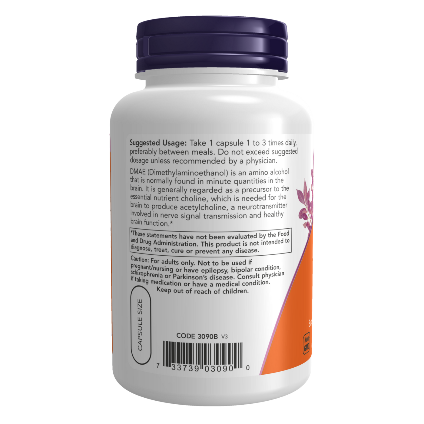 DMAE 250 mg 100 vcaps Curated Wellness