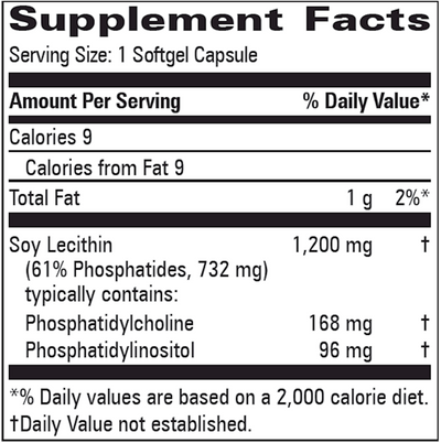 Lecithin 1200 mg 100 gels Curated Wellness