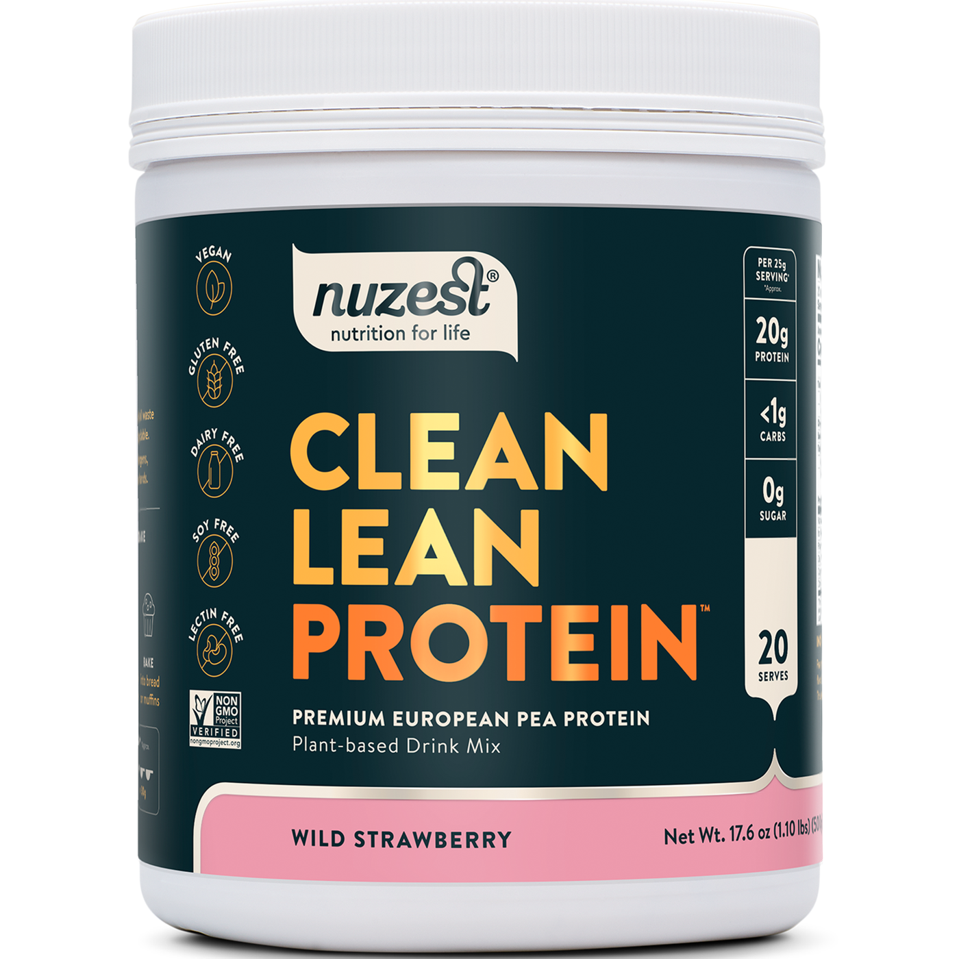 Clean Lean Protein Strawberry 20 srvings Curated Wellness