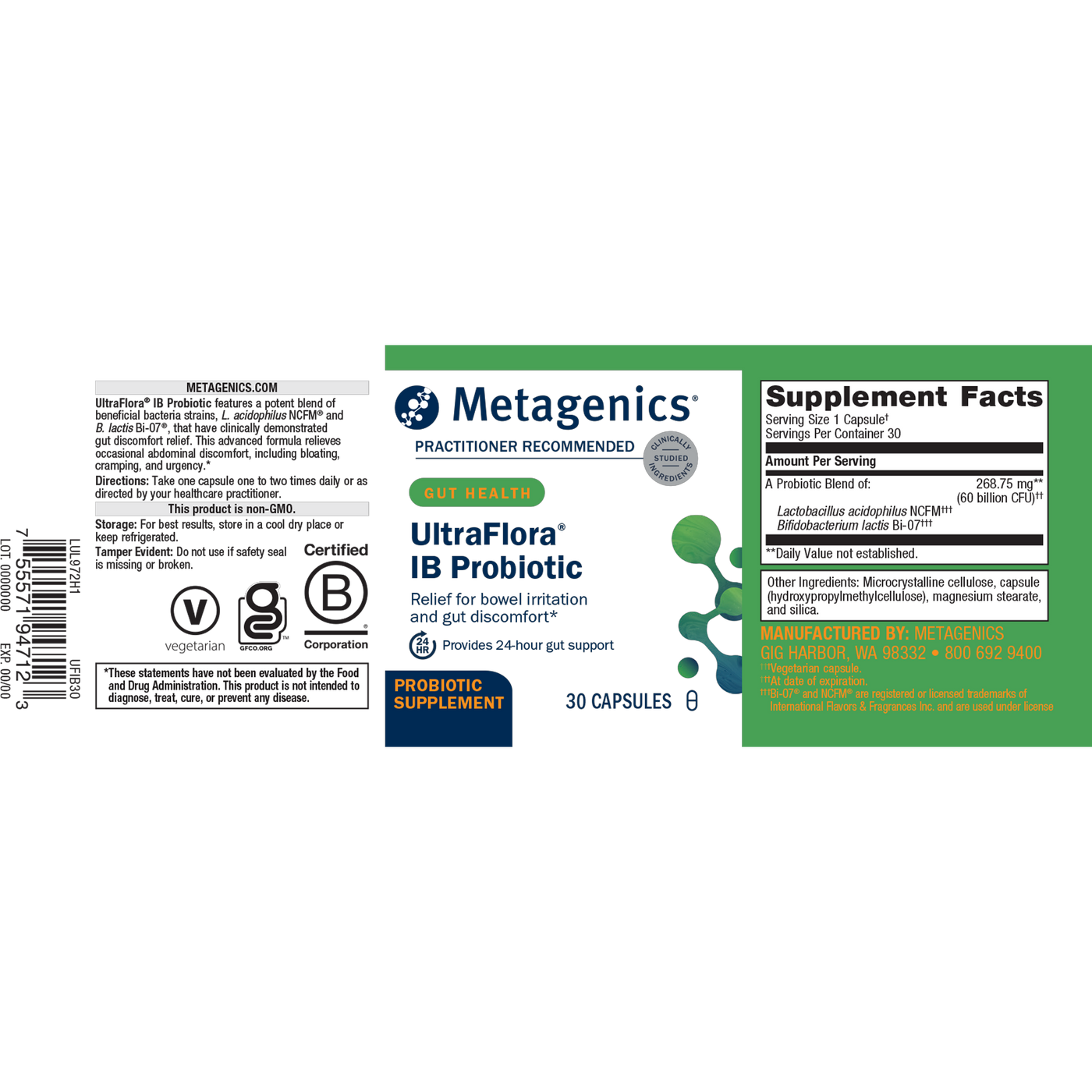UltraFlora IB Probiotic 30c Curated Wellness
