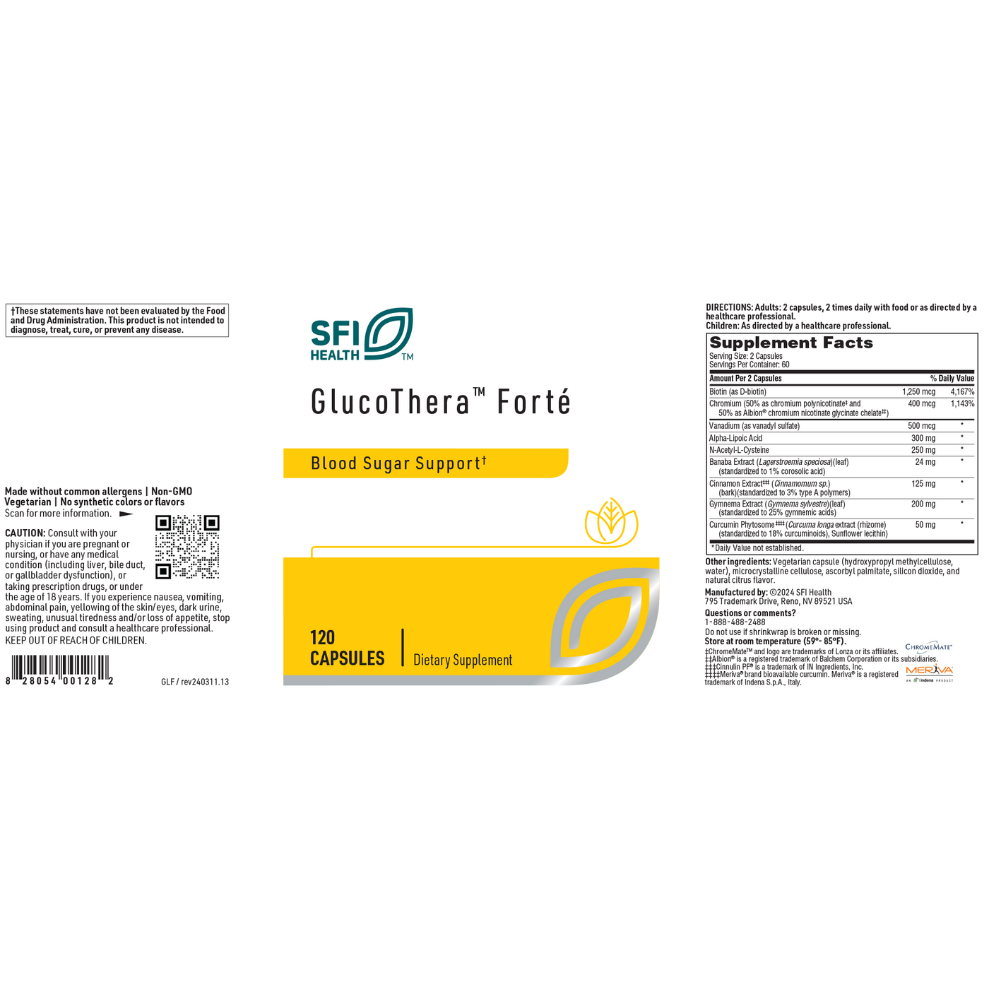 GlucoThera Forté 120 caps Curated Wellness