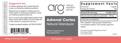 Adrenal Cortex 100 mg 100 vcaps Curated Wellness