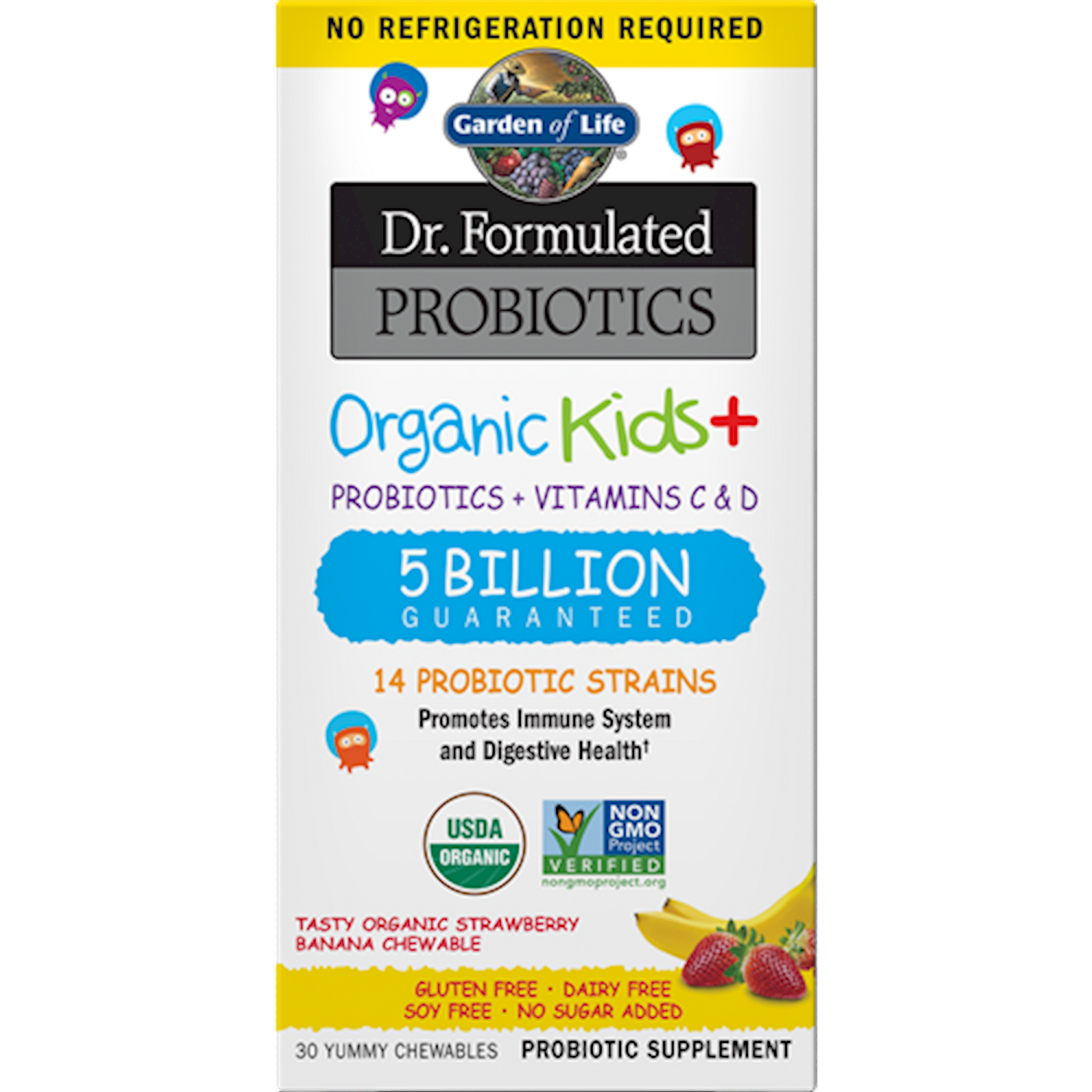 Organic Kids Probiotics Straw SS 30chew Curated Wellness