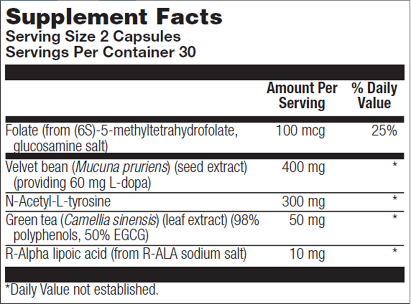 Dopa Factors 60 vcaps Curated Wellness