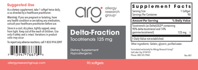 Delta-Fraction Tocotrienols 125mg 90sg Curated Wellness