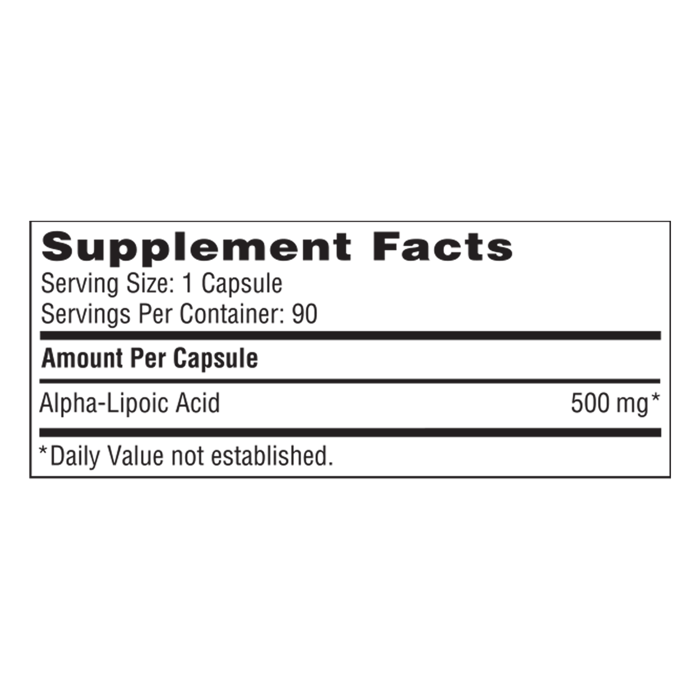Alpha Lipoic Acid 500 mg 90 vcaps Curated Wellness
