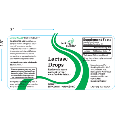 Lactase Drops .5 fl oz Curated Wellness