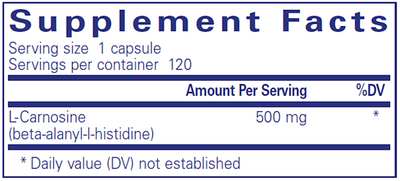L-Carnosine 500 mg 120 vcaps Curated Wellness