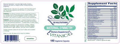 Maternal Symmetry 180 caps Curated Wellness