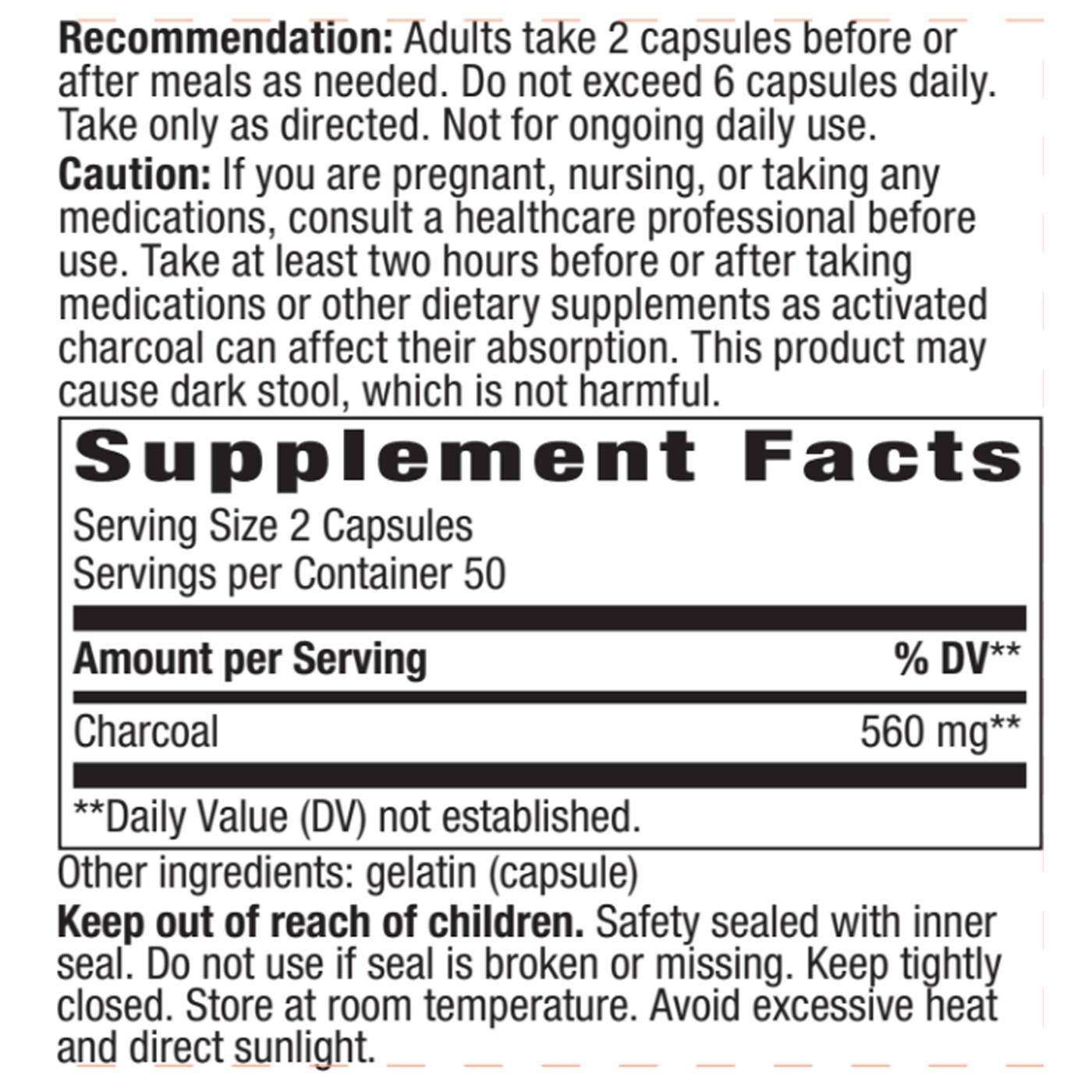 Activated Charcoal 560 mg  Curated Wellness