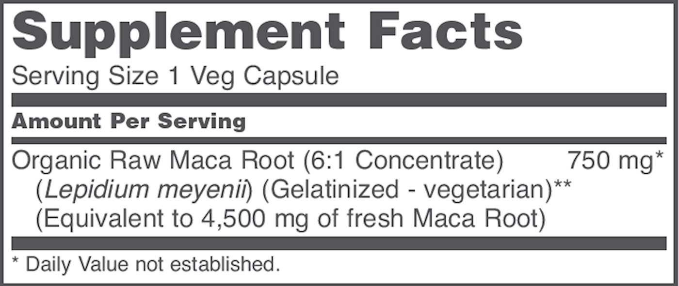 Maca 750 mg  Curated Wellness