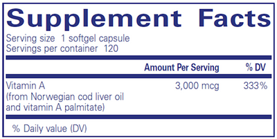 Vitamin A 10,000 IU 120 gels Curated Wellness