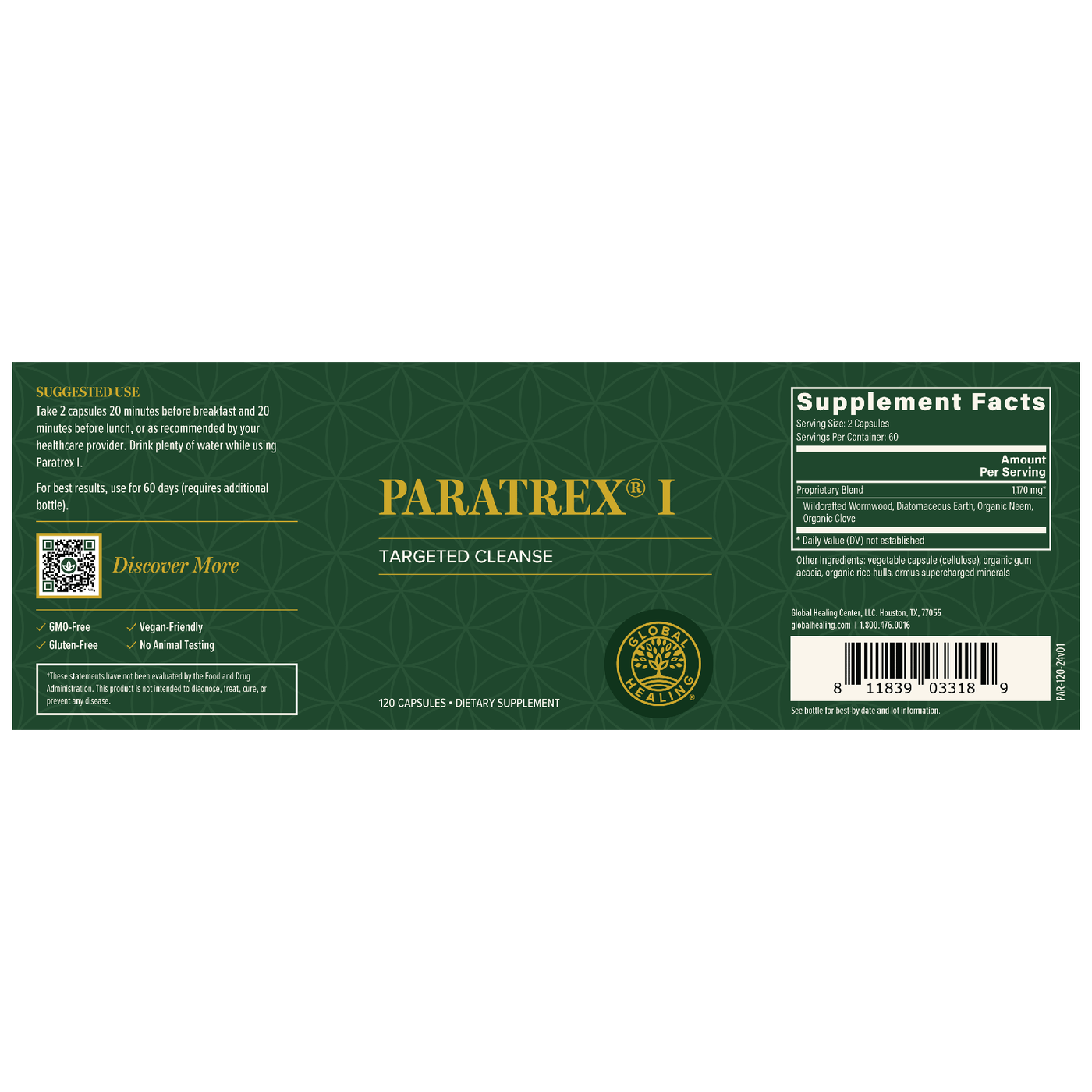 Paratrex 120 caps Curated Wellness