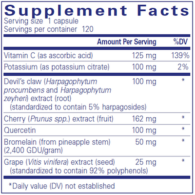 Uric Acid Formula 120 vcaps Curated Wellness