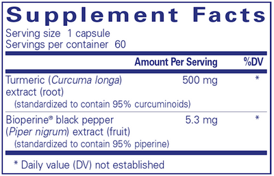 Curcumin 500 with Bioperine 60 vcaps Curated Wellness