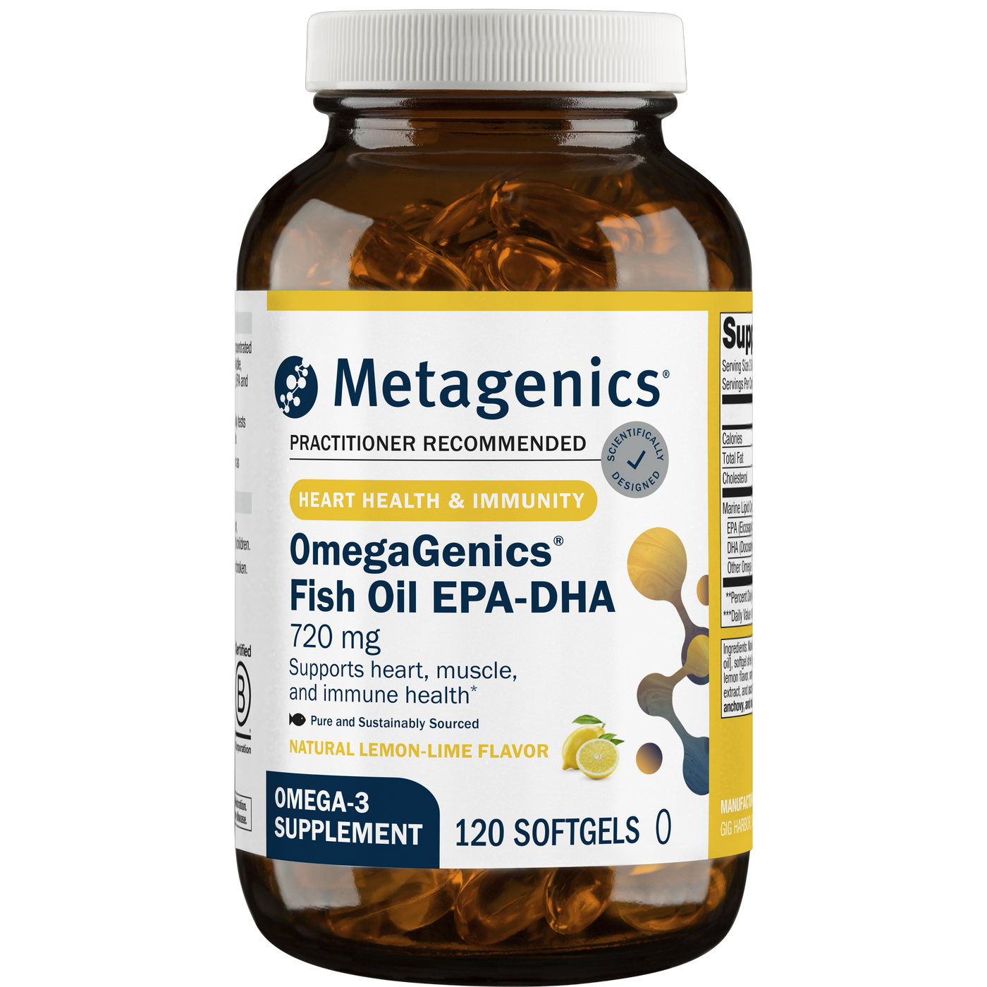 OmegaGenics EPA-DHA 720 Lemon 120 gels Curated Wellness