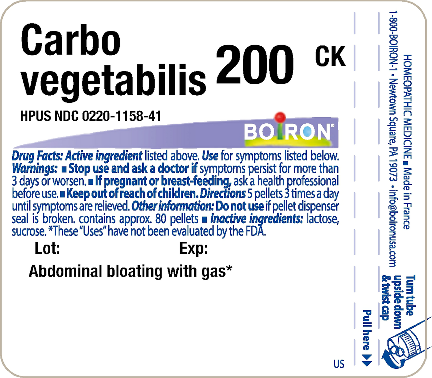 Carbo vegetabilis 200CK 80 plts Curated Wellness