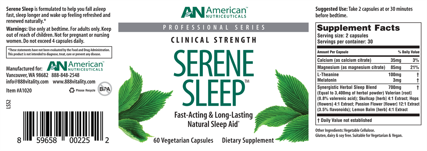 Serene Sleep 60 caps Curated Wellness