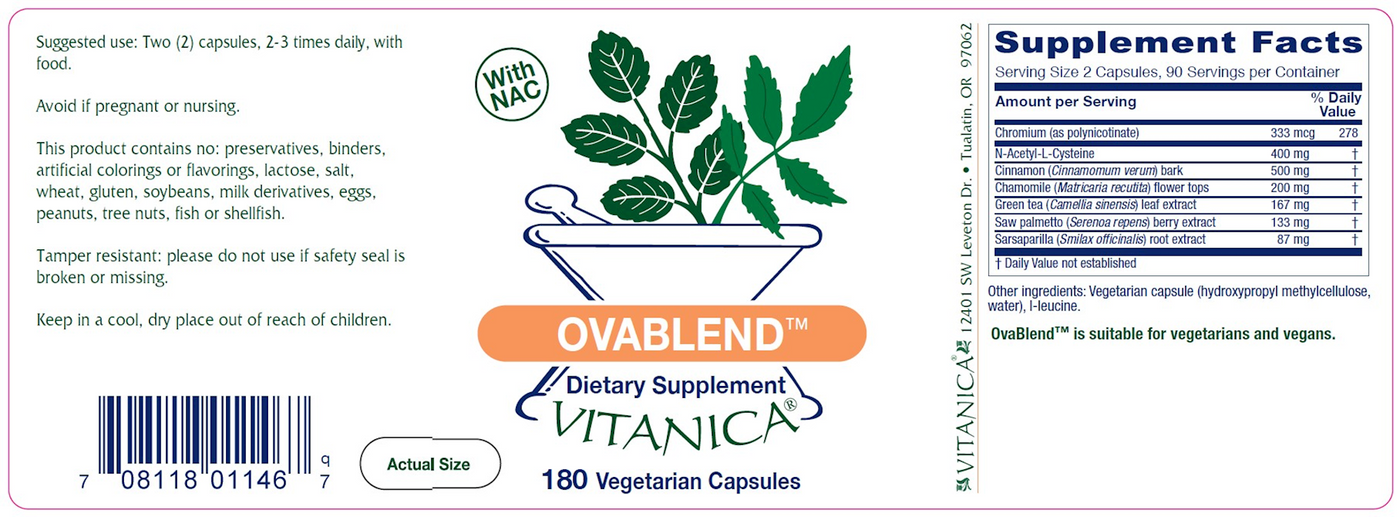 Ovablend 180 vcaps Curated Wellness