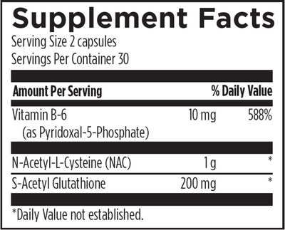 S-Acetyl Glutathione Synergy 60 vcaps Curated Wellness