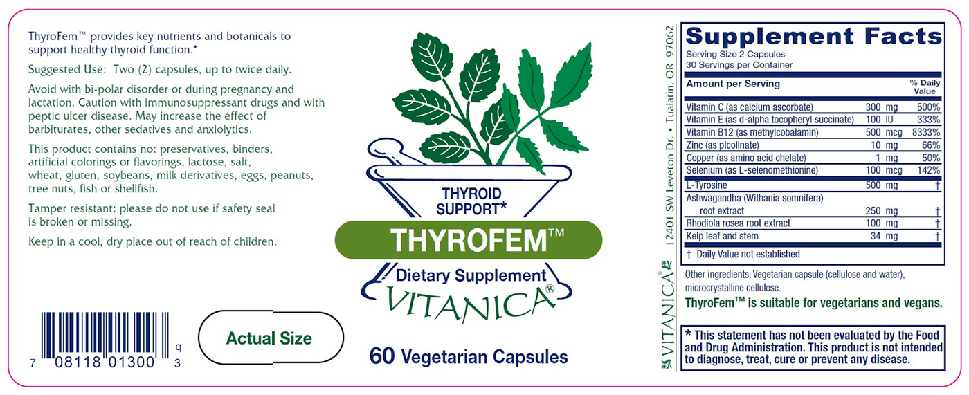 ThyroFem 60 vcaps Curated Wellness