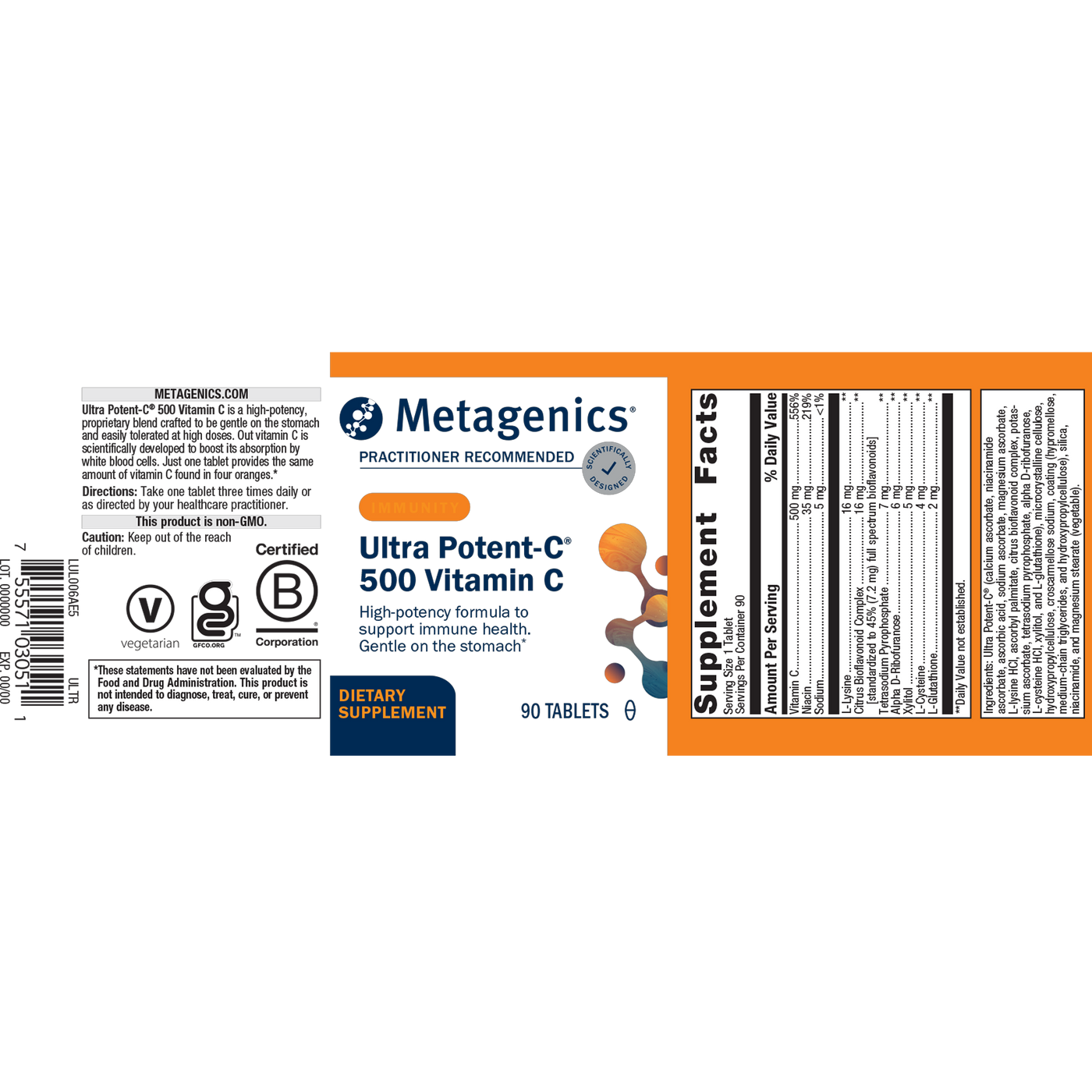 Ultra Potent-C® 500 Vitamin C 90t Curated Wellness